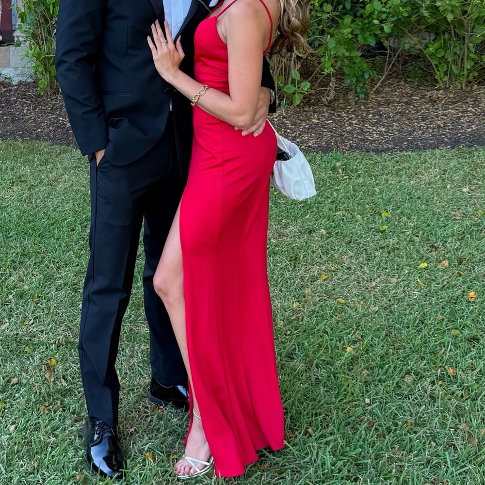Showpo Red Maxi Dress with Side Slit